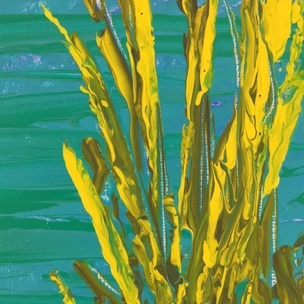 Original Acrylic Painting Sunny Lagoon Beach Art 12x12 - Picture 10 of 11